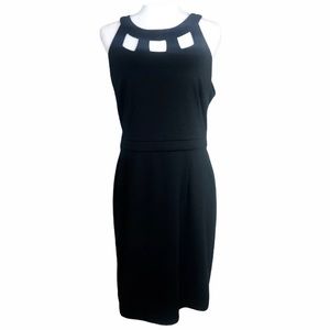 BANANA REPUBLIC Black Cut Out Halter Dress Sz 14
